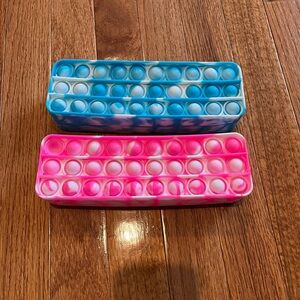 Set of 2 pop-it fidget pencil cases, never used